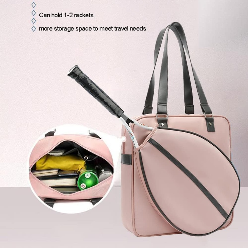 ⁦HUIJ Sport Large Racquet Tennis Racket Shoulder Bag,Tennis Tote Bag,with Shoulder Strap,sports Gym Bag,Portable Tennis Racket Handbag⁩ - الصورة ⁦3⁩