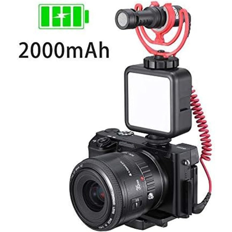 ⁦ULANZI VL49 2000mAh LED Video Light w 3 Cold Shoe, Rechargeable Soft Light Panel, Portable Photography Lighting for DJI OSMO Sony DSLR Canon Camera GoPro Vlogging⁩ - الصورة ⁦2⁩