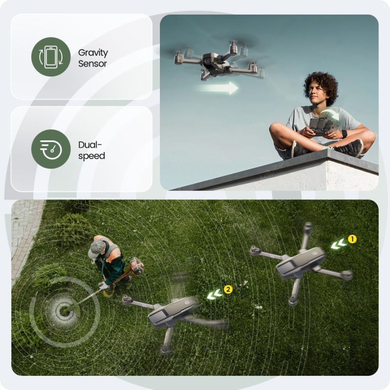 ⁦Holy Stone Drone HS440 Foldable FPV Drones with 1080P WiFi Camera for Adult Beginners and Kids; Voice/Gesture Control RC Quadcopter with Modular Battery for long flight time, Auto Hover, Carrying Case⁩ - الصورة ⁦5⁩