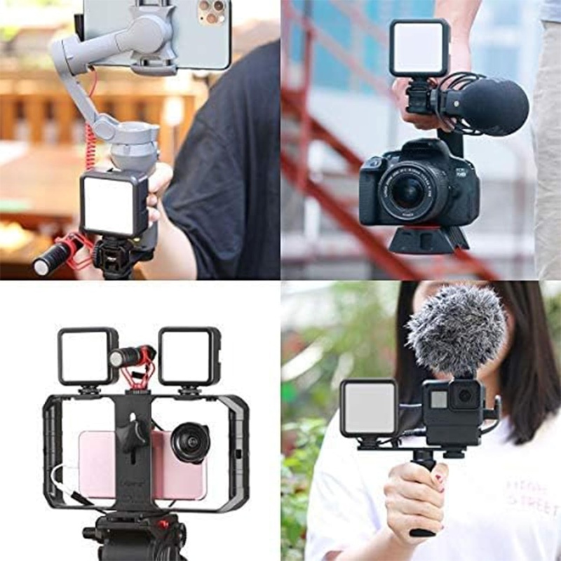 ⁦ULANZI VL49 2000mAh LED Video Light w 3 Cold Shoe, Rechargeable Soft Light Panel, Portable Photography Lighting for DJI OSMO Sony DSLR Canon Camera GoPro Vlogging⁩ - الصورة ⁦3⁩