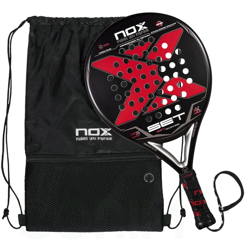 NOX Padel Racket Set – Exclusive Series, Black – Red, Standard (Amazon Exclusive Set 22)
