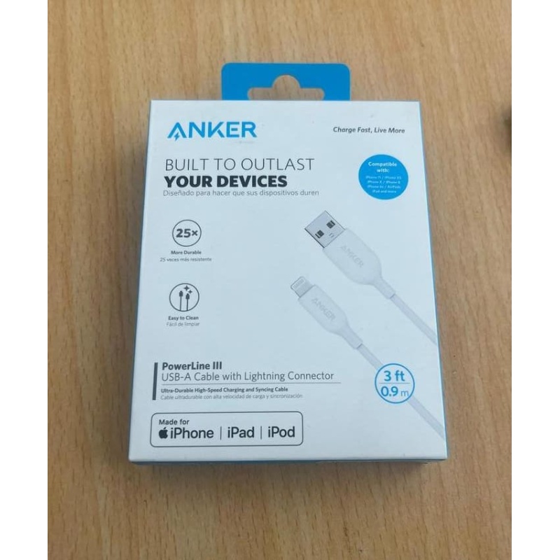 ⁦Anker Fast Charging Cable USB-A With Lightning - أنكر كابل شحن متوافق مع آيفون و آيباد⁩ - الصورة ⁦2⁩