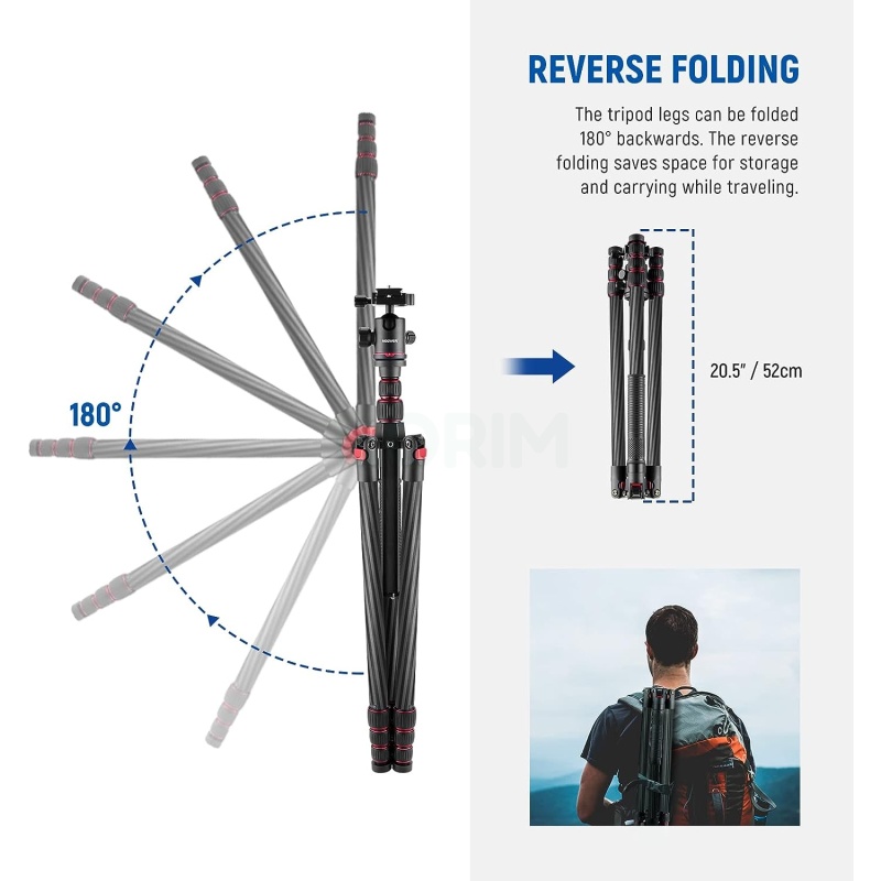 ⁦Neewer 80.7” Carbon Fiber Tripod & Monopod⁩ - الصورة ⁦7⁩