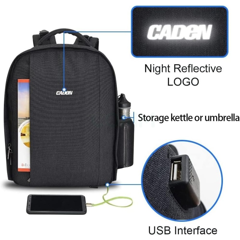 ⁦Caden Professional DSLR Camera Backpack⁩ - الصورة ⁦4⁩