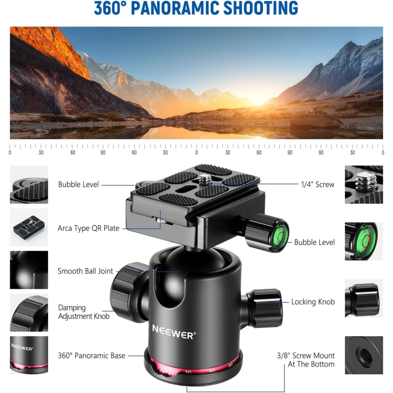 ⁦Neewer 80.7” Carbon Fiber Tripod & Monopod⁩ - الصورة ⁦8⁩