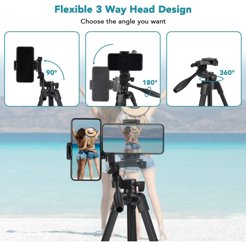 ⁦Eocean 136cm Tripod for Camera & Phone⁩ - الصورة ⁦4⁩