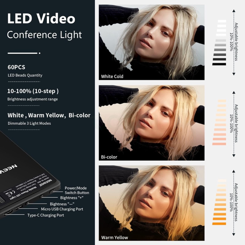 ⁦NEEWER LED Selfie Light with Clip⁩ - الصورة ⁦3⁩