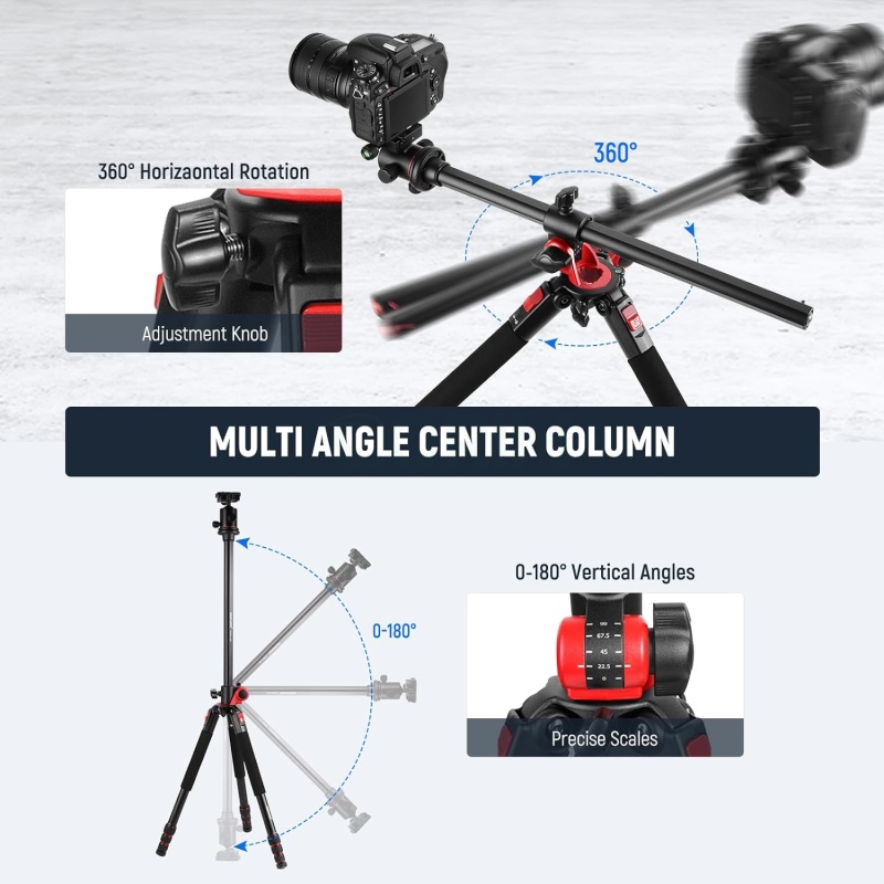 ⁦Neewer 72-inch Tripod + Ball Head for DSLR & Video⁩ - الصورة ⁦2⁩