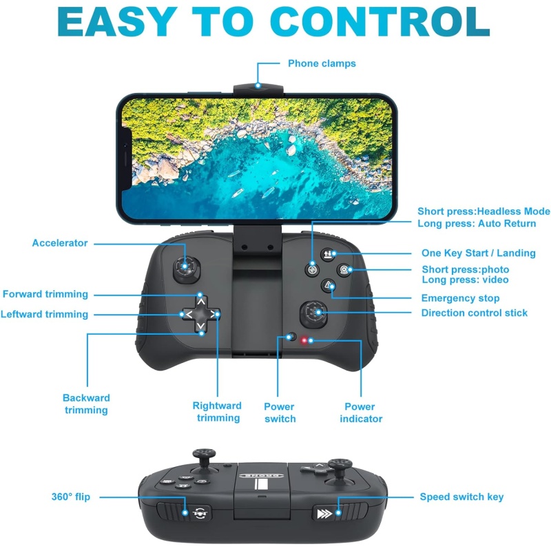 ⁦Foldable Drone with 1080p Camera for Beginners⁩ - الصورة ⁦6⁩