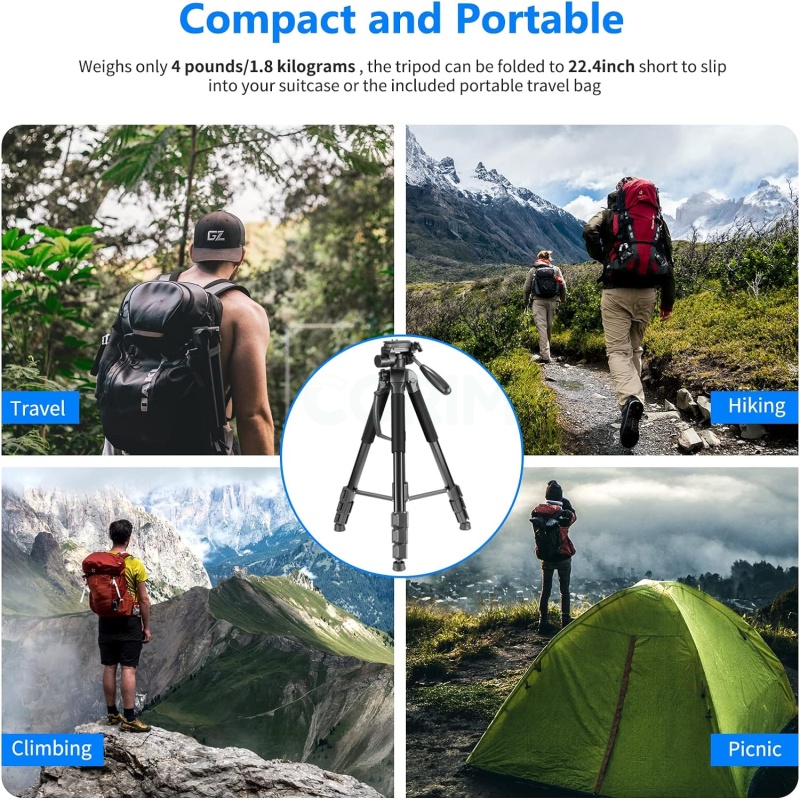 ⁦Neewer 70-inch Camera Tripod with Swivel Head⁩ - الصورة ⁦8⁩