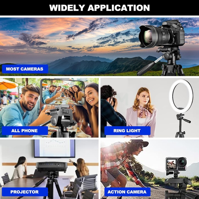 ⁦TDNE 170CM Camera Tripod with Remote & Phone Holder⁩ - الصورة ⁦6⁩
