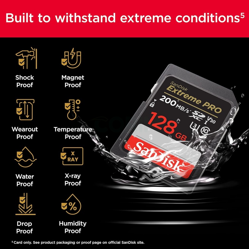 ⁦SanDisk 128GB Extreme PRO SDXC Card (200MB/s)⁩ - الصورة ⁦7⁩