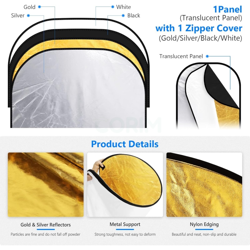 ⁦Neewer 5-in-1 40"x60" Reflector & Diffuser Kit⁩ - الصورة ⁦7⁩